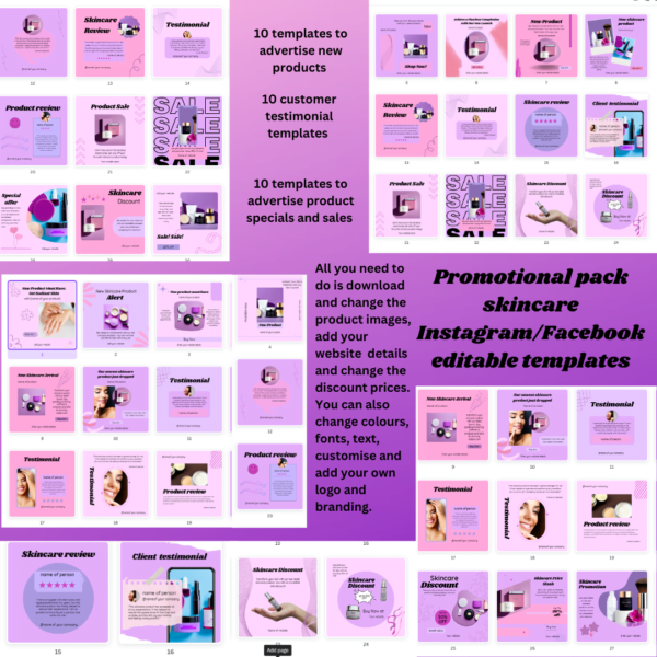 Skincare promotional pack ad PHOTO