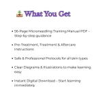 Digital curriculum overview of the 56-page Professional Microneedling Training Manual by Sharika Regchand.