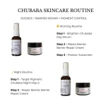 Step-by-step instructional graphic for the Chubaba Authority Protocol: Cleanse, Treat (Day/Night), and Protect.