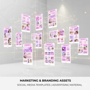 Professional marketing and branding assets for digital skincare businesses and aesthetic clinics