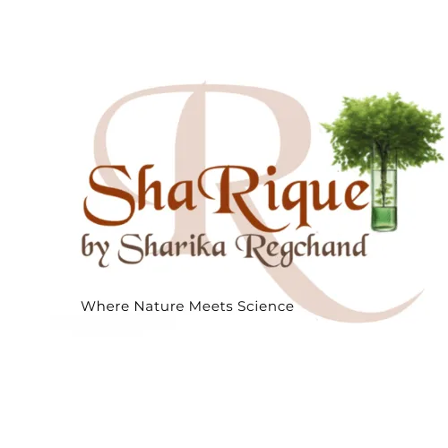 ShaRique Skin logo by Sharika Regchand - Where Nature Meets Science clinical skincare authority.