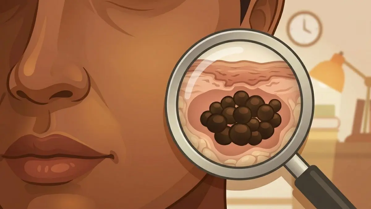 Why Your Chubaba Removal Cream Isn't Working, Illustration of dark skin with Chubaba
