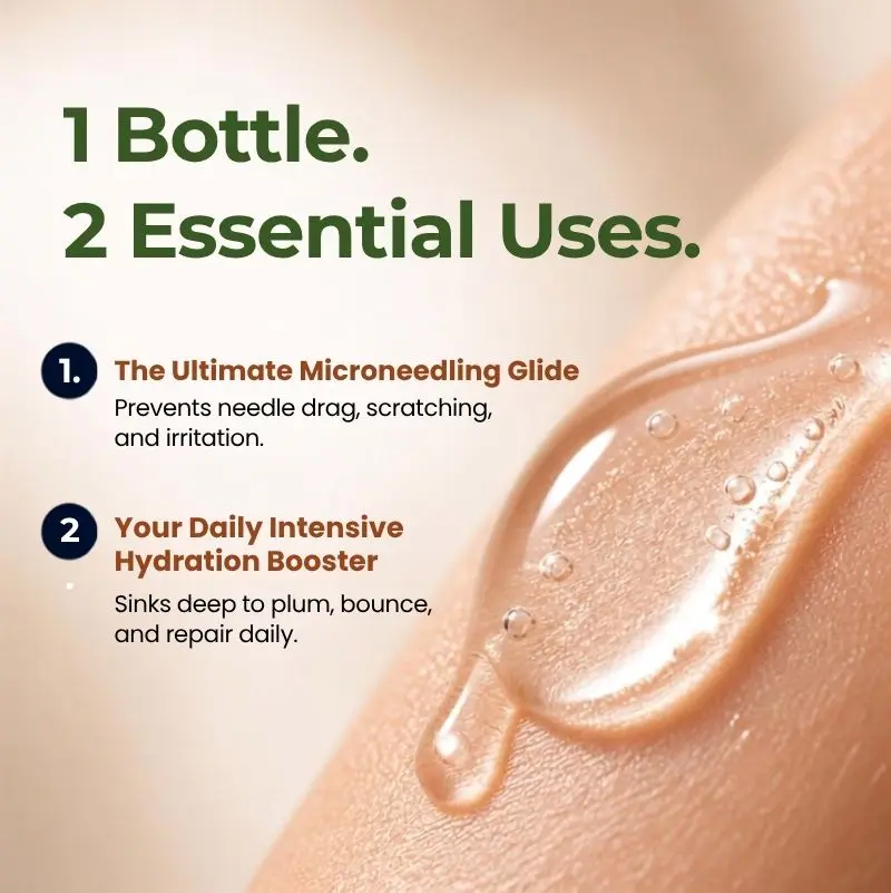 Hydrating Glide Serum for microneedling treatments close up view