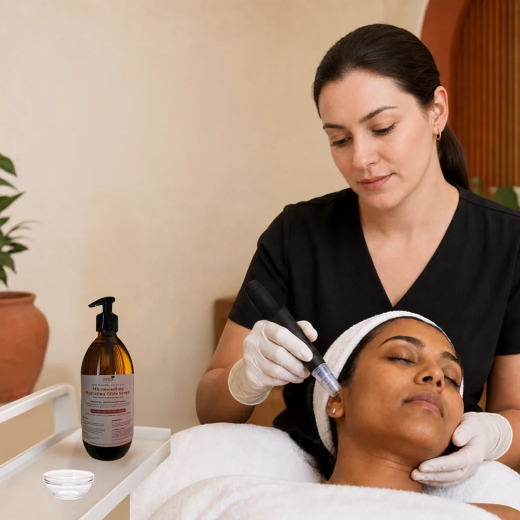 Microneedling glide serum and barrier repair moisturiser — the salon two-step system